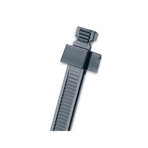Cable Tie, 4 in L, 0.78 in Max Bundle Dia., Black, Nylon 6/6, 18 lb Strength, 1000 PK